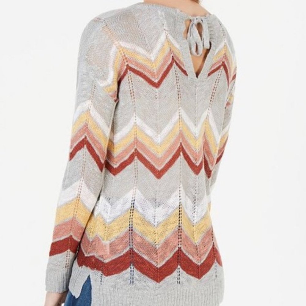 Hippie Rose Brights Lightweight Knit MultiColor Striped Sweater JUNIOR LARGE